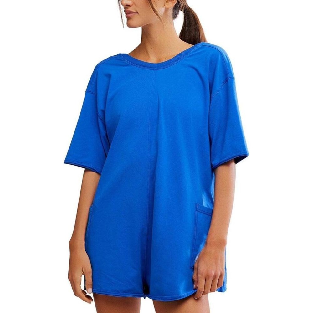 FP Movement Hot Shot Crew Neck  V‎ Back Tee Romper Electric Shock NWT Size XS